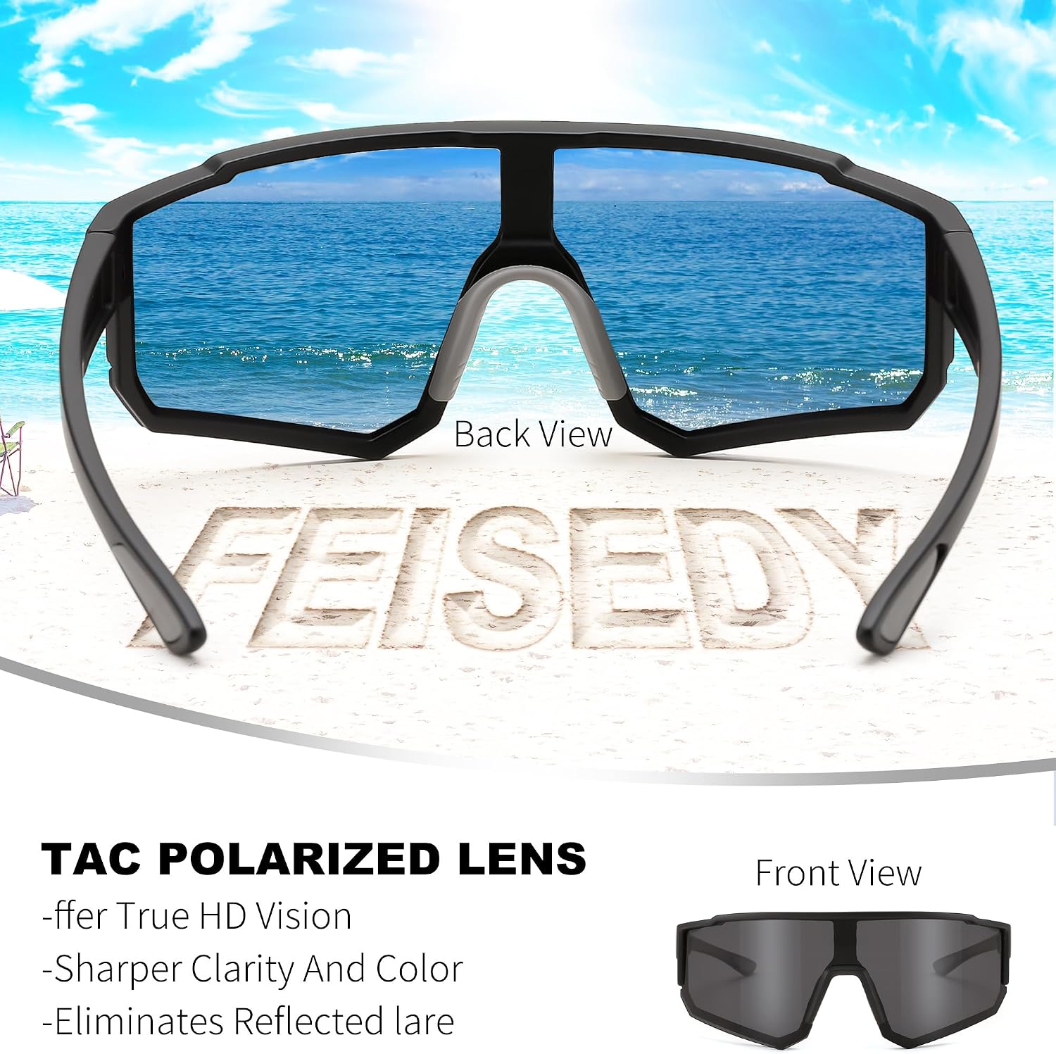 商品图片 32 | B0D95W5582 | FEISEDY Kids Sunglasses Youth Baseball Polarized Sunglasses Sports Lightweight TR90 Frame Boys Girls Cycling B0213