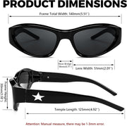 ÉÌƷͼƬ 7 | B0CBTG9FHB | FEISEDY Y2K Wrap Around Fashion Sunglasses for Women Men Trendy Futuristic 2000s Accessories Oval Sunglasses B1088
