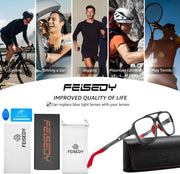 ÉÌƷͼƬ 24 | B0DR831C71 | FEISEDY Sports Blue Light Glasses for Men Lightweight Anti Slip Running Cycling Square Glasses Computer Eyeglasses B0156