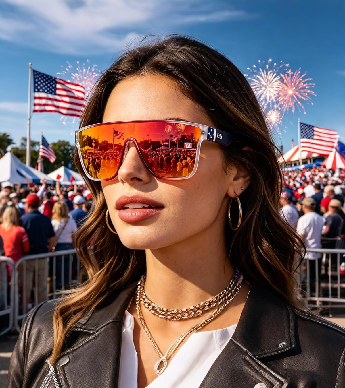 ÉÌƷͼƬ 33 | B0B2836HD6 | FEISEDY Sunglasses for Women Men, Fashion Mirrored Single Lens Shades