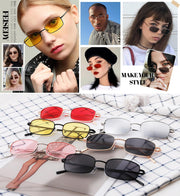 ÉÌƷͼƬ 19 | B079L1KYF3 | FEISEDY Vintage Small Rectangle Sunglasses Women Men Retro Trendy Square Metal Frame Sun Glasses B2295