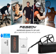 ÉÌƷͼƬ 7 | B0DR831C71 | FEISEDY Sports Blue Light Glasses for Men Lightweight Anti Slip Running Cycling Square Glasses Computer Eyeglasses B0156
