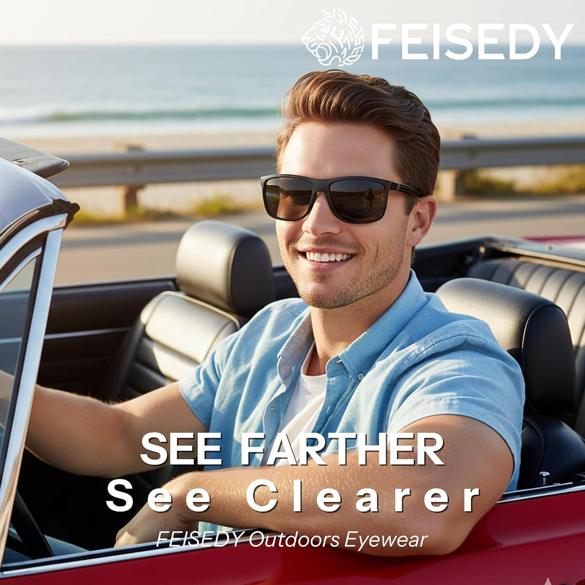 ÉÌƷͼƬ 2 | B0FPM4P9VL | FEISEDY Square Polarized Sunglasses For Men Women B0322