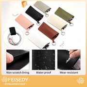 ÉÌƷͼƬ 25 | B0FKBLV8J9 | FEISEDY 2Pack Portable Glasses Case with Clip Hook, Soft Leather Eyeglass case Bag, Slim Sunglasses Pouch B0313