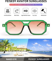 ÉÌƷͼƬ 42 | B09YTJ4FQZ | FEISEDY Vintage Square 70s Flat Aviator Sunglasses Women Men Classic Retro Stylish Frame UV400 Sunglasses B2622