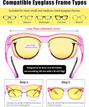ÉÌƷͼƬ 27 | B0DJS7NVNT | FEISEDY Night Vision Driving Glasses Anti Glare Fit Over Glasses for Men Women Polarized Nighttime B0250
