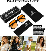ÉÌƷͼƬ 31 | B0H71K72HH | FEISEDY Retro Aviator Sunglasses for Women Men 70s Square Sun Glasses B0281