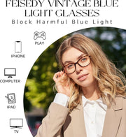 ÉÌƷͼƬ 4 | B0DXK32V6F | FEISEDY Fashion Rectangular Blue Light Glasses for Women Retro Small Frames Vintage Trendy 90s Square Eyeglasses B0255