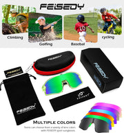 ÉÌƷͼƬ 21 | B0D73JNPNN | FEISEDY Kids Sunglasses Polarized Youth Baseball Sunglasses Sports Cycling Glasses for Boys Girls Age 4-8 B0183