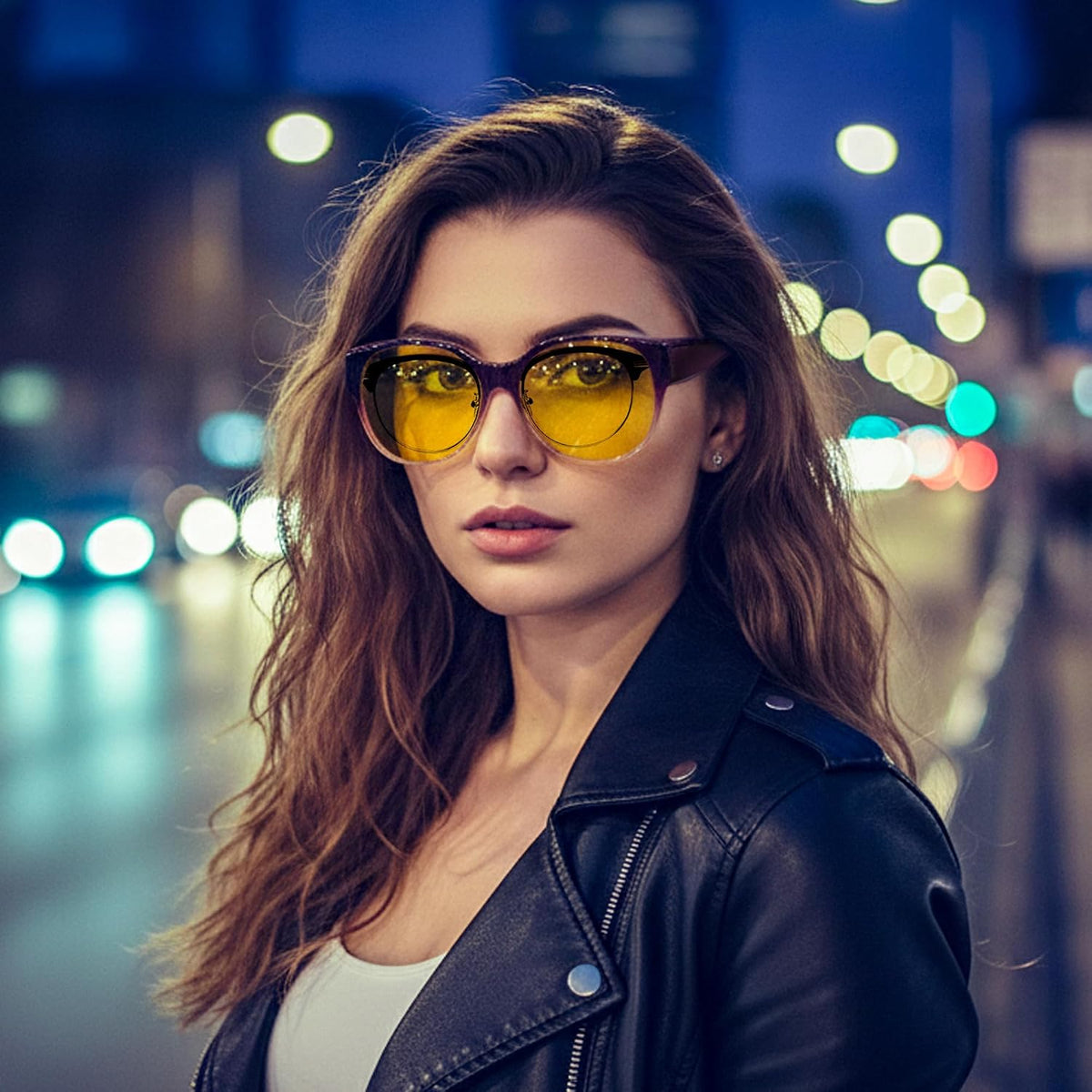 ÉÌƷͼƬ 19 | B0FX4NQCGM | FEISEDY 2Pack Night Driving Glasses Over Glasses with Yellow Lenses Fit Over Polarized Nighttime Sunglasses B0331