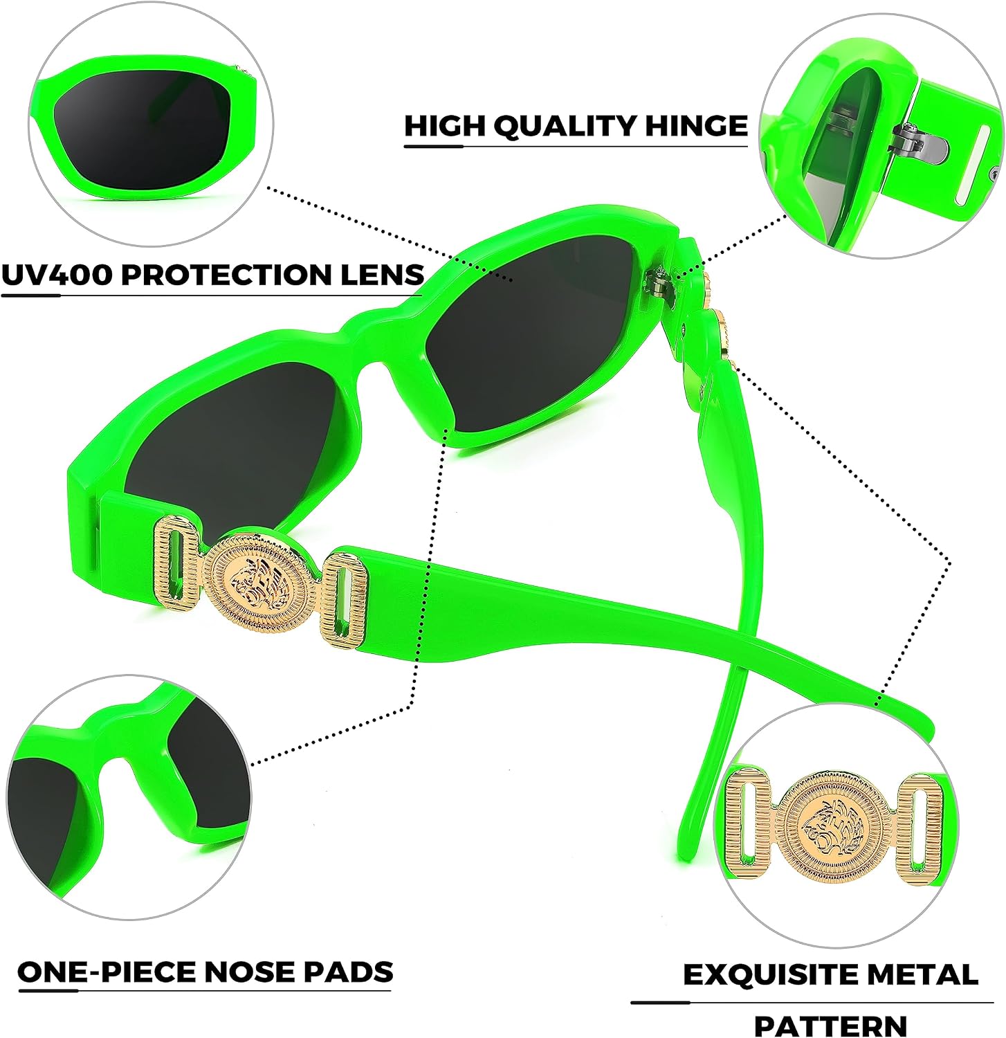 商品图片 30 | B0B5V7T75J | FEISEDY Retro Trendy Rectangle Sunglasses Women Men Narrow Shades B2322