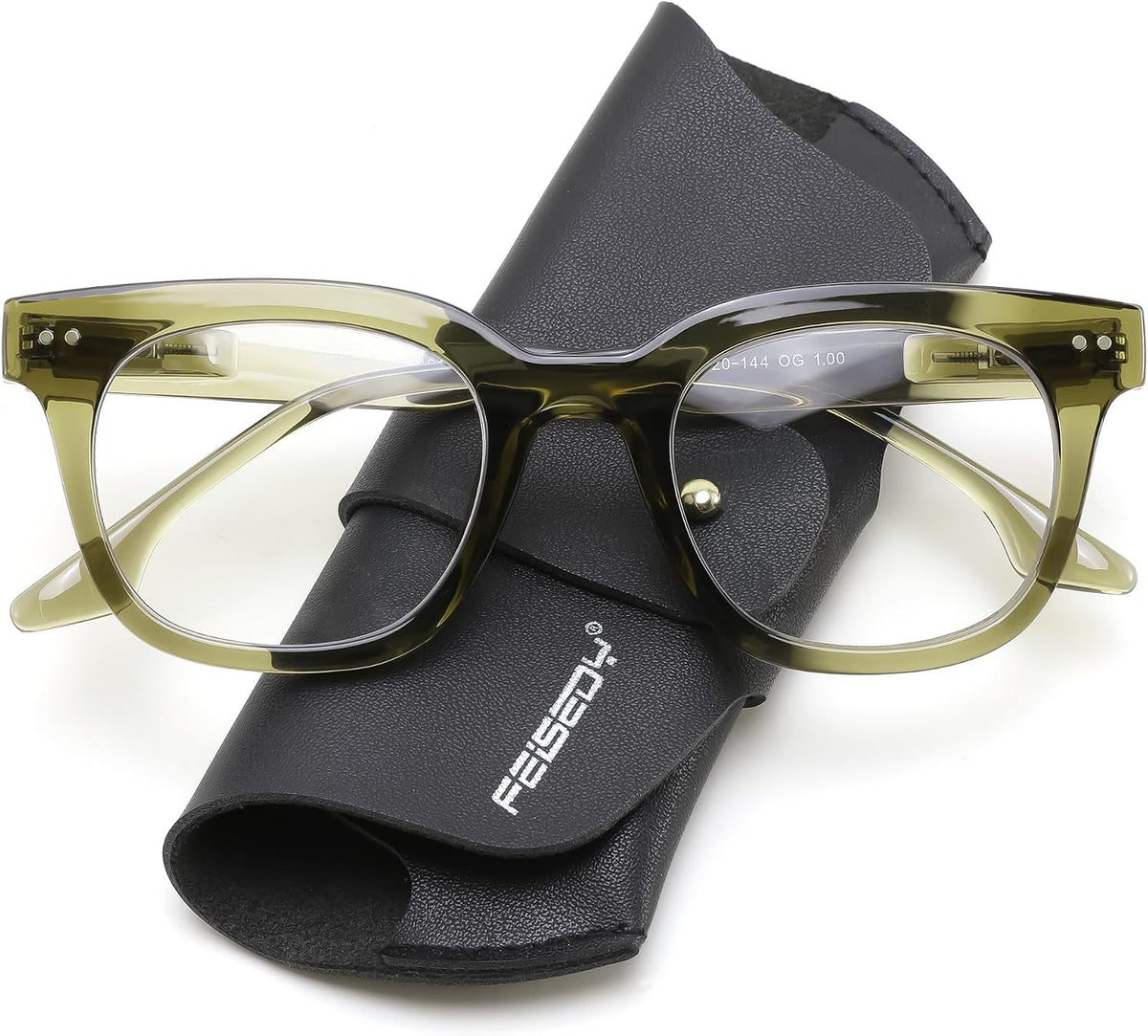 Olive Green / Square / 1.75 x | B0HCT3V8M2 | FEISEDY Blue Light Blocking Reading Glasses for Women Men B0401