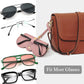 商品图片 9 | B0CFPPR4K1 | FEISEDY 2Pack Soft Leather Sunglass Bag, Portable Holder Eyeglasses Case | Lightweight Portable Design, With Button Clip Wrist Strap for Travel Daily Use B0049