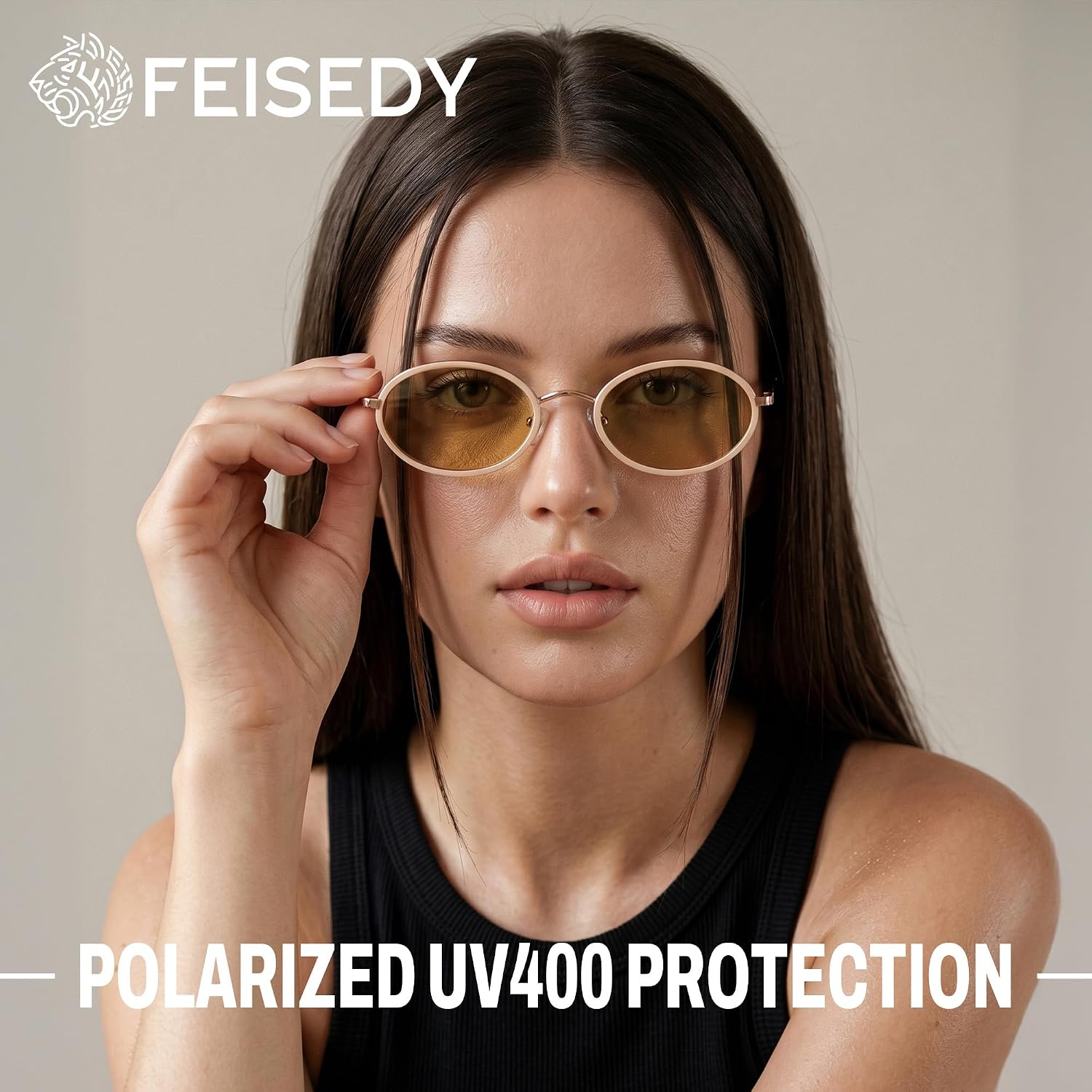 商品图片 21 | B0GX9GL5XF | FEISEDY Polarized Oval Metal Sunglasses for Women Men Classic Retro B0439