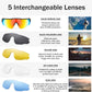 商品图片 4 | B0B2WDLNDM | FEISEDY Sports Sunglasses, with 5 Lenses for Men Women, TR90 Lightweight, Baseball Cycling Motorcycle Running Golf B2940