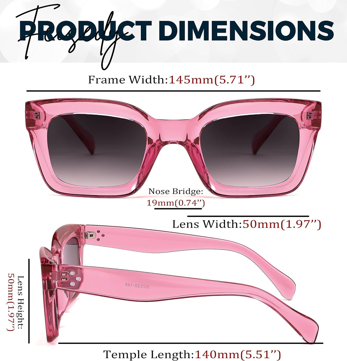 ÉÌƷͼƬ 54 | B07MNGNLNT | FEISEDY Classic Women Sunglasses Fashion Thick Square Sun Glasses B2471