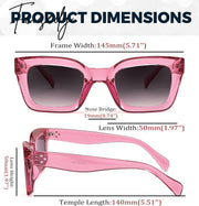 ÉÌƷͼƬ 54 | B07MNGNLNT | FEISEDY Classic Women Sunglasses Fashion Thick Square Sun Glasses B2471