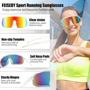 ÉÌƷͼƬ 33 | B0DGTRTMPX | FEISEDY Sports Sunglasses for Men and Women, Large Rectangular Lens, Baseball Cycling Running Sunglasses B0243