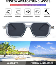 ÉÌƷͼƬ 49 | B09YTJ4FQZ | FEISEDY Vintage Square 70s Flat Aviator Sunglasses Women Men Classic Retro Stylish Frame UV400 Sunglasses B2622