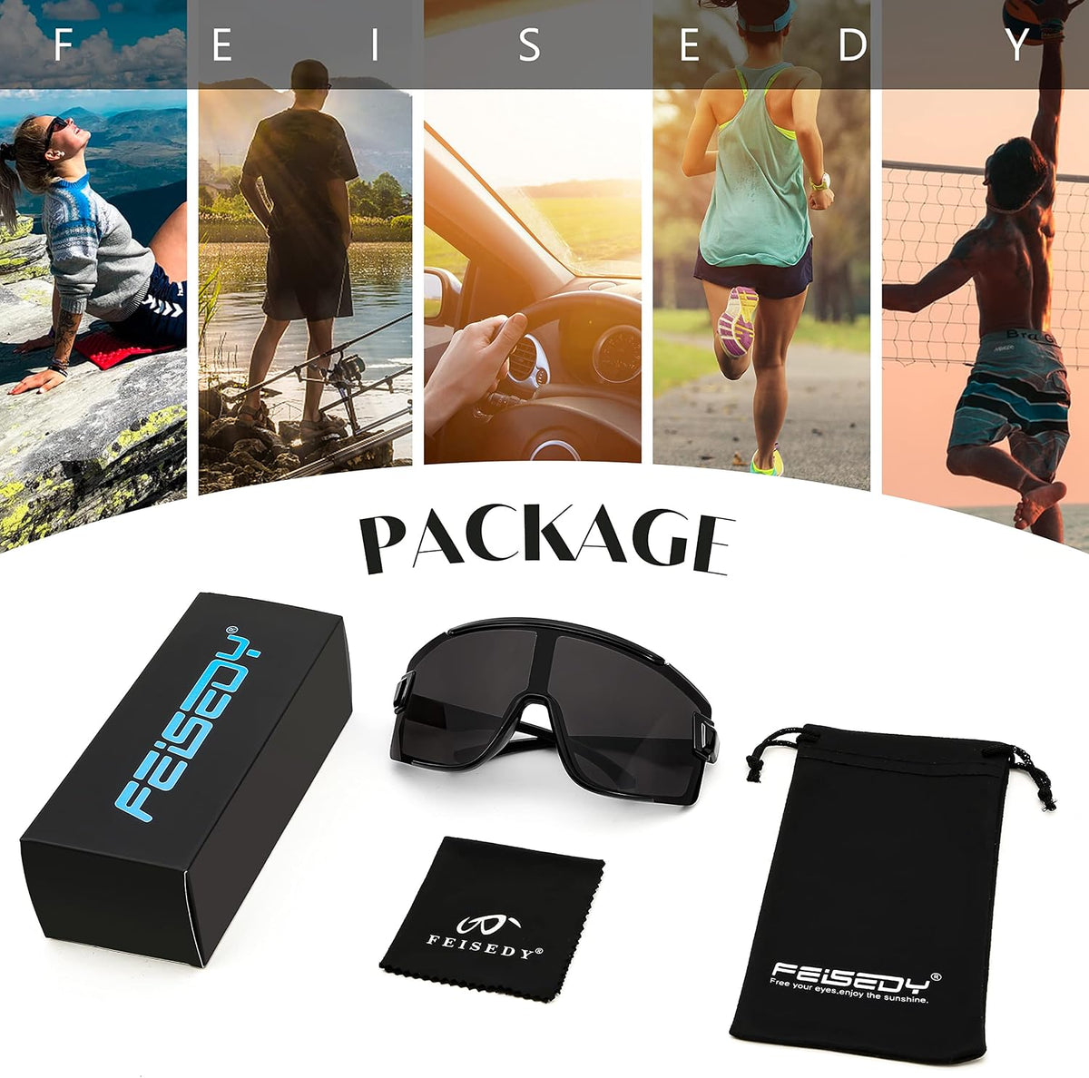 ÉÌƷͼƬ 43 | B0B45K1FS2 | FEISEDY Cycling Glasses Men Women Sport Sunglasses 80s ski Goggles Driving Fishing Biking Sunglasses UV Protection B2944
