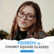 ÉÌƷͼƬ 23 | B0CWRK3FFF | FEISEDY Blue Light Blocking Glasses Women Men Chunky Square Computer Glasses B0101