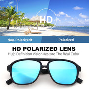 ÉÌƷͼƬ 5 | B0CWTR5T38 | FEISEDY Polarized Aviator Sunglasses for Men Women Lightweight TR Frame Double Bridge Square Pilot Sun Glasses Shades B0120