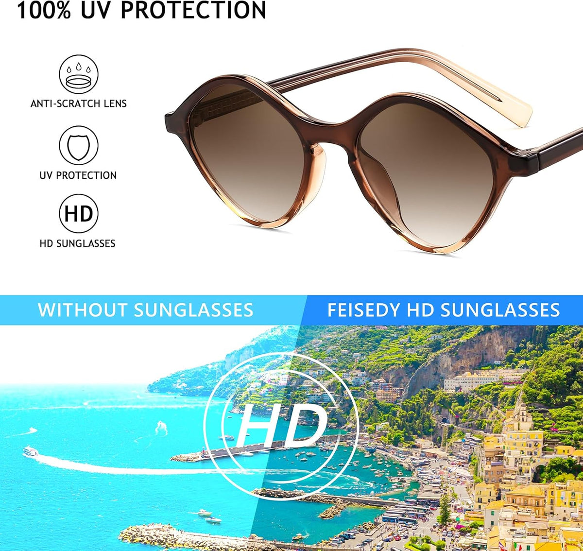ÉÌƷͼƬ 13 | B0DJ6Y4Z5K | FEISEDY Sunglasses Womens Trendy Rectangle Retro Y2K Classic Sun Glasses Fashion Square UV400 Protection B0235