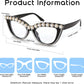 商品图片 7 | B0BLH5NHK8 | FEISEDY Diamond Blue Light Blocking Glasses Cat Eye Rhinestone Women Oversized Anti Eyestrain Computer Glasses Frame B2358
