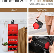 ÉÌƷͼƬ 5 | B0CSFHKMSS | FEISEDY Sunglasses Organizer 5 Slots Travel Glasses Case,Hanging Eyewear Holder Fashionable PU Leather Eyeglass Case B0087