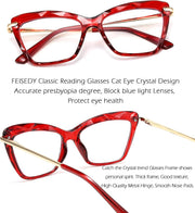 ÉÌƷͼƬ 38 | B088WVS65H | FEISEDY Crystal Cat Eye Reading Glasses Blue Light Blocking Reader Anti Eyestrain Glasses B2596 Champagne 1.75x