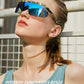 商品图片 2 | B096SD9GGG | FEISEDY Oversized Mirror Shield Sport 80s Sunglasses Ski Goggles Flat Top One Piece Futuristic Visor Women Men B2522