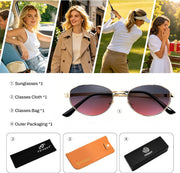 ÉÌƷͼƬ 34 | B0GVDQNHD2 | FEISEDY Oval Metal Sunglasses for Women and Men, Classic UV400 Protection Shades Retro Trendy Driving Fishing Eyewear B0430