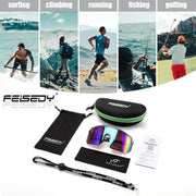 ÉÌƷͼƬ 13 | B0DGTRTMPX | FEISEDY Sports Sunglasses for Men and Women, Large Rectangular Lens, Baseball Cycling Running Sunglasses B0243