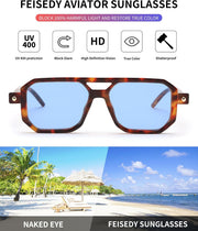 ÉÌƷͼƬ 171 | B09YTJ4FQZ | FEISEDY Vintage Square 70s Flat Aviator Sunglasses Women Men Classic Retro Stylish Frame UV400 Sunglasses B2622