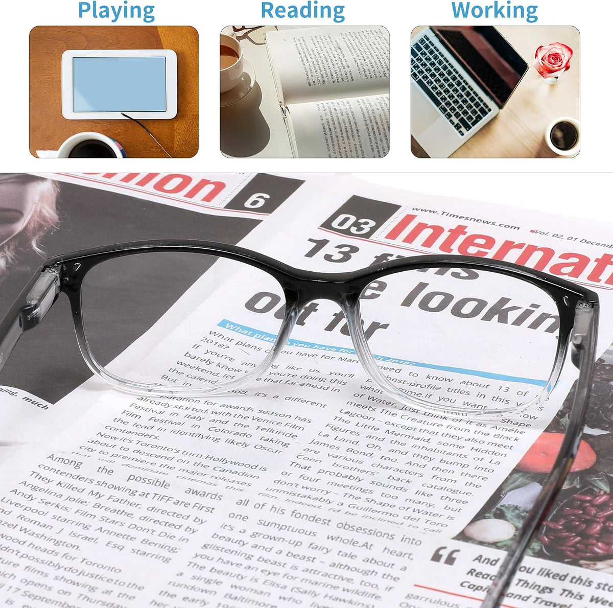 ÉÌƷͼƬ 14 | B0F7HQL9ND | FEISEDY 6/5 Pack Classic Reading Glasses Rectangular Readers B0297