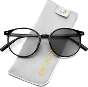 Black/Photochromic Grey / 51 Millimeters | B0GT2QJTX9 | FEISEDY Photochromic Blue Light Blocking Glasses Fashion Women Men B1238