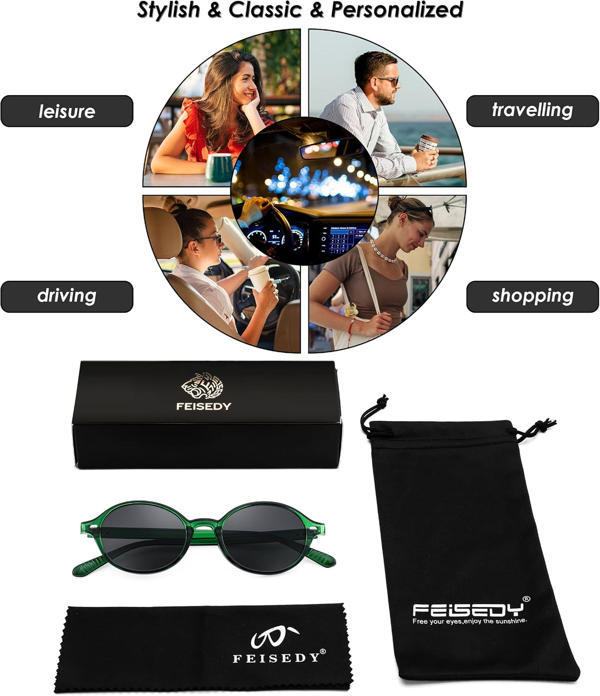 ÉÌƷͼƬ 21 | B0DTHVTKB5 | FEISEDY Retro Oval Sunglasses for Women 90s Narrow Round Lightweight Shades Y2k Trendy Sunnies B1171