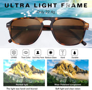 ÉÌƷͼƬ 51 | B0F4D461TF | FEISEDY Polarized Aviator Mens Sunglasses Square Modern Women Vintage Style Acetate Frame UV400 B0191