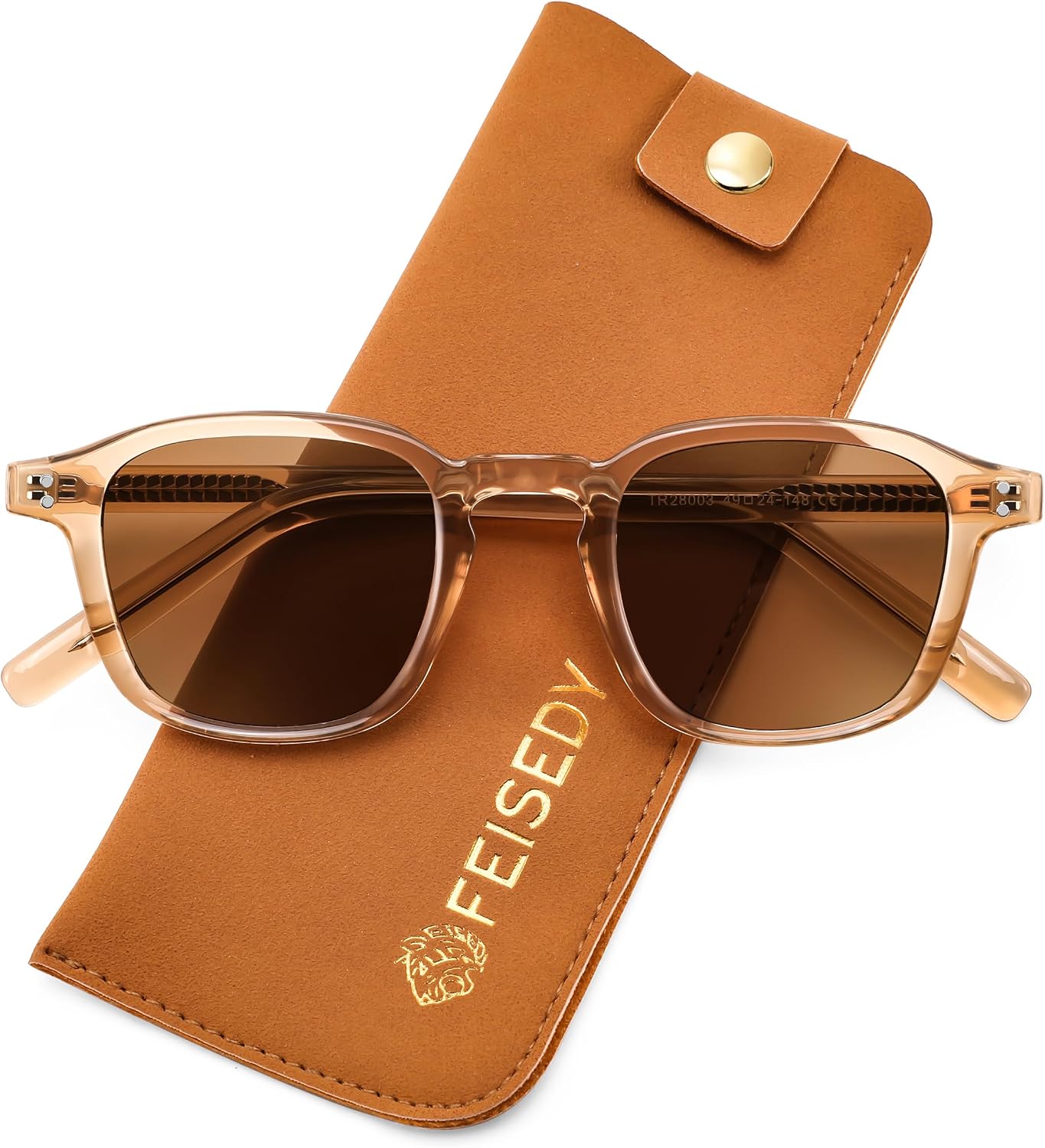 Clear Brown/Light Brown / 45 Millimeters | B0FHJQNC8R | FEISEDY Retro Square Sunglasses Women Men Vintage Trendy Shades UV400 Protection B0306