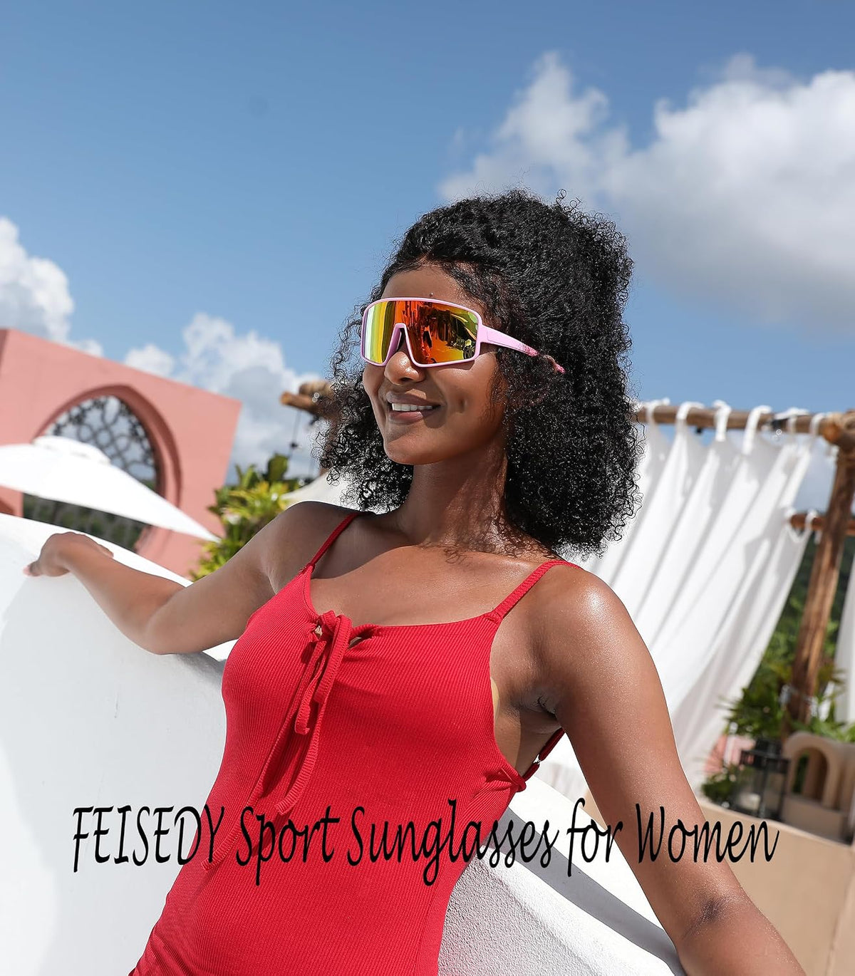 ÉÌƷͼƬ 43 | B0C785JPH3 | FEISEDY Sports Sunglasses, Polarized Oversized Shield for Women Men Youth, Baseball Cycling Running Outdoor Visor B2988
