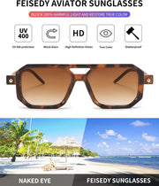 ÉÌƷͼƬ 61 | B09YTJ4FQZ | FEISEDY Vintage Square 70s Flat Aviator Sunglasses Women Men Classic Retro Stylish Frame UV400 Sunglasses B2622