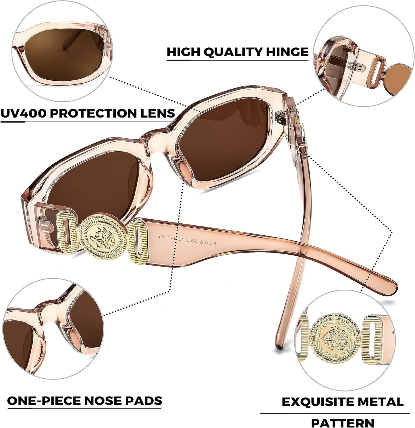 商品图片 37 | B0B5V7T75J | FEISEDY Retro Trendy Rectangle Sunglasses Women Men Narrow Shades B2322