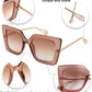 商品图片 5 | B08HVPGJW5 | FEISEDY Sunglasses Womens Trendy, Oversized Square Shades, Pearl Inlay Cat Eye Frame UV400 Protection B2625
