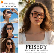 ÉÌƷͼƬ 25 | B0GXYGJLHV | FEISEDY Retro Square Aviator Sunglasses for Women Men Y2K Oversized B0432