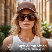 ÉÌƷͼƬ 34 | B0H71K72HH | FEISEDY Retro Aviator Sunglasses for Women Men 70s Square Sun Glasses B0281