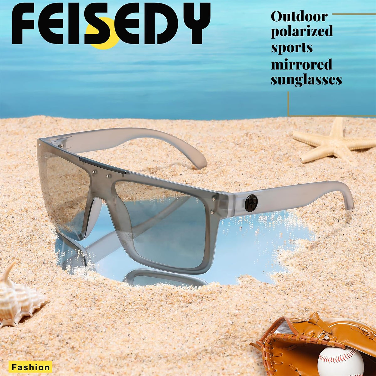 ÉÌƷͼƬ 30 | B0BZ4J86KV | FEISEDY Polarized Sunglasses for Men, Z87 Oversized Square Flat Top B2990