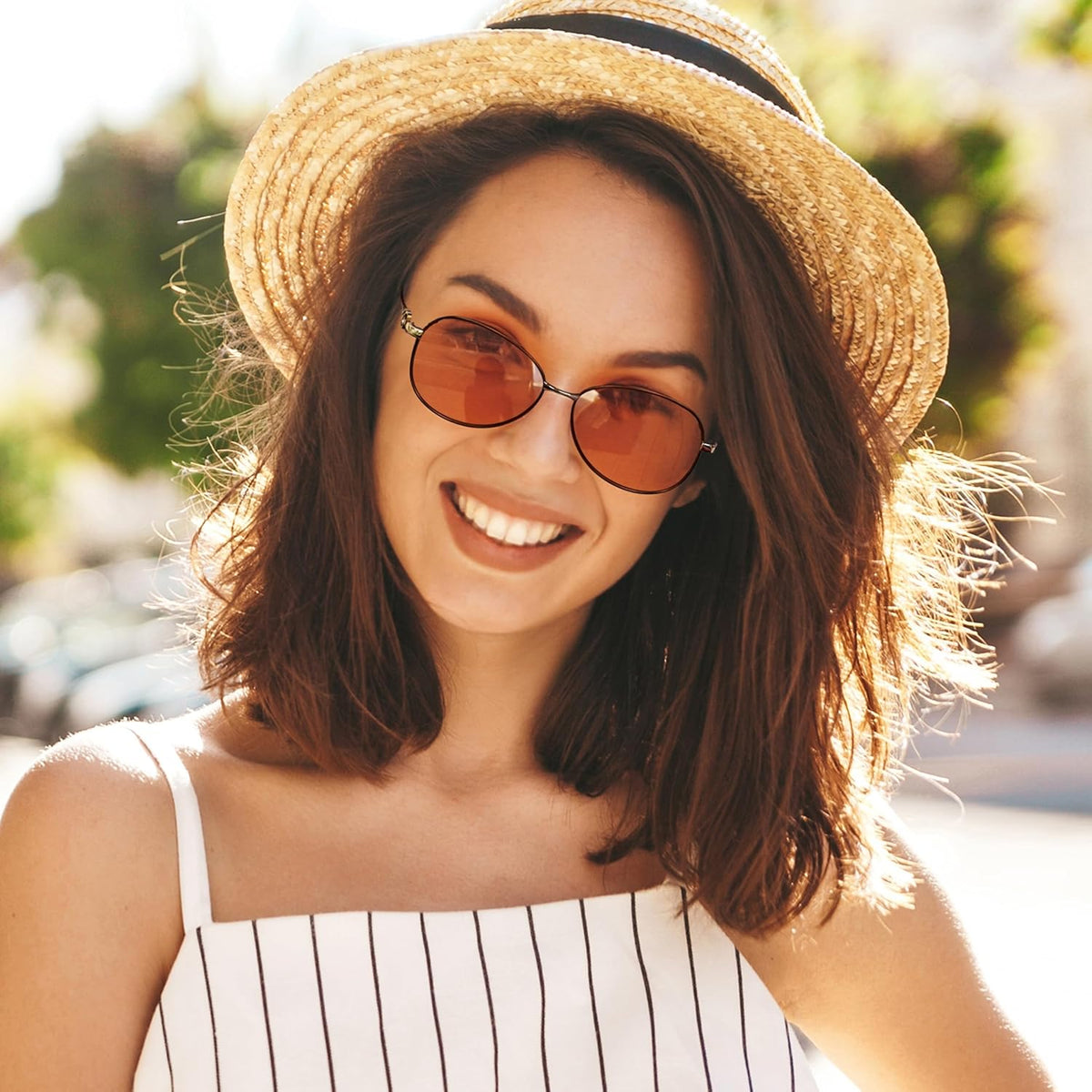 ÉÌƷͼƬ 14 | B0DCZMV6Y9 | FEISEDY Oval Photochromic Polarized Sunglasses Women Retro Metal Rhinestone Sunglasses Classic UV400 Protection B1119