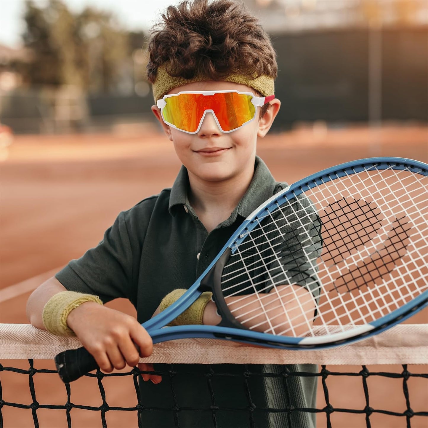 商品图片 45 | B0D6XZ67Q2 | FEISEDY Kids Teens Baseball Polarized Sunglasses Lightweight Frame UV400 Sports Cycling Shades for Boys Girls B0190