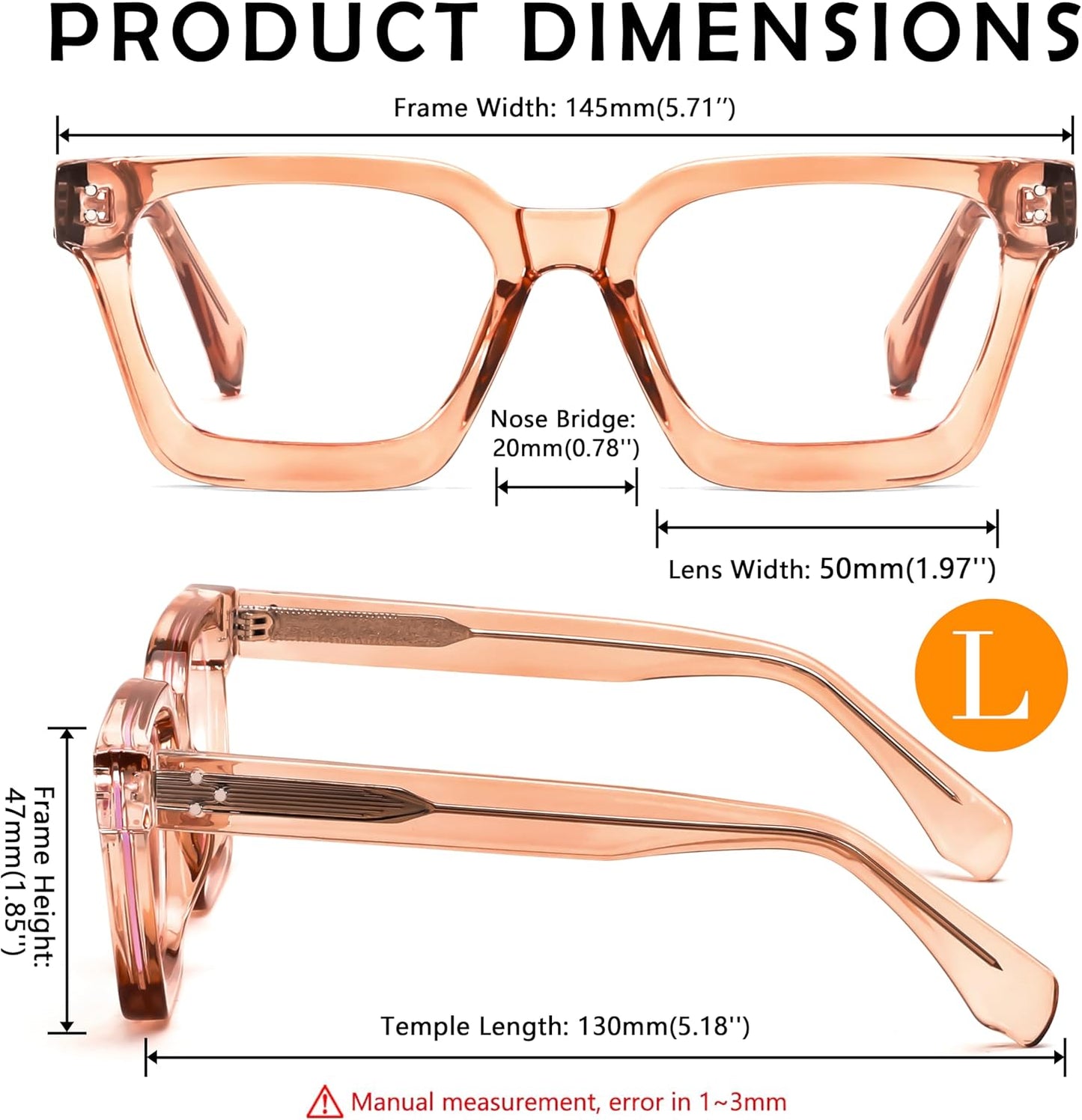 商品图片 17 | B0CWRK3FFF | FEISEDY Blue Light Blocking Glasses Women Men Chunky Square Computer Glasses B0101