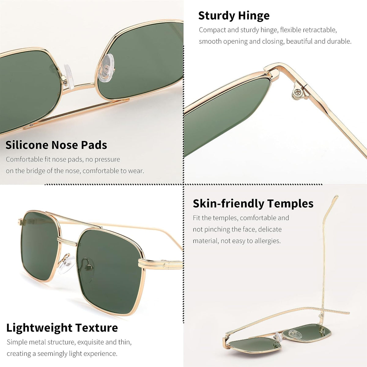 ÉÌƷͼƬ 43 | B09GKB6G1G | FEISEDY Fashion Square Aviator Sunglasses Women Men Trendy Retro Metal Frame Sun Glasses Candy Color Lens B1036